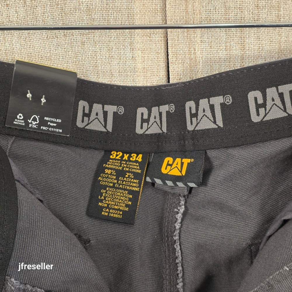 CAT Caterpillar Mens Flex Waistband Utility Work Pants Gray 32x34 1752054 NEW - Picture 5 of 7
